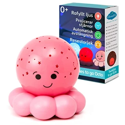 Bild av Cloud b Nightlight Projector för resor Mjuk ljusstyrka 3 färger automatisk avstängning Octo babyrosa