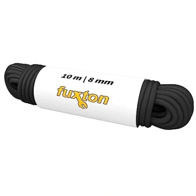 Bild av Fuxton® gummirep (8 mm x 10 m expanderrep, gummilina, bungee manchester marinblå, spänngummi metervara, svart