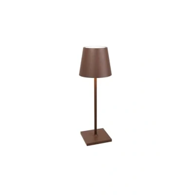 Bild av Zafferano, Poldina L Bordslampa, Bärbar och Uppladdningsbar Bordslampa med Pekkontroller, Lämplig för Inomhus Utomhus Bruk, Dimmer, 2200 3000 K, Höjd 49,7 CM, Färg Corten