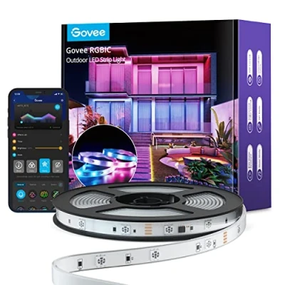 Bild av Govee Outdoor LED Strip 10m, IP65 Vattentät, Fungerar med Alexa, App Control, RGBIC Segment Color Change, Music Sync, för utomhustakbalkongträdgård
