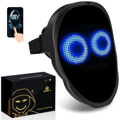 Bild av Coolaste Led masker med programmerbar bluetooth,Gestkänslig växling av mönster,Led elektronisk digital för halloween christmas karneval kostymfest maskerad musikfestival vuxna barn