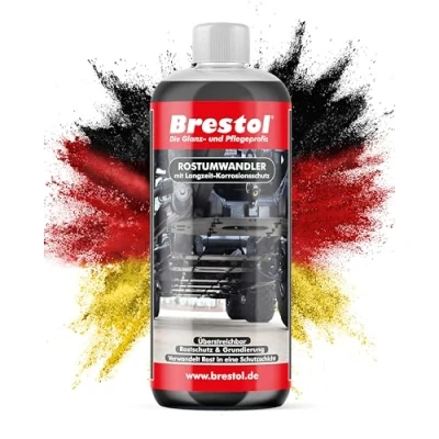 Bild av Brestol® rostomvandlare 1 000 ml och primer på ett drag rostskydd rostborttagare