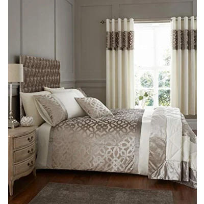 Bild av Catherine Lansfield Lattice Cut sammet, polybomull, natur, king size