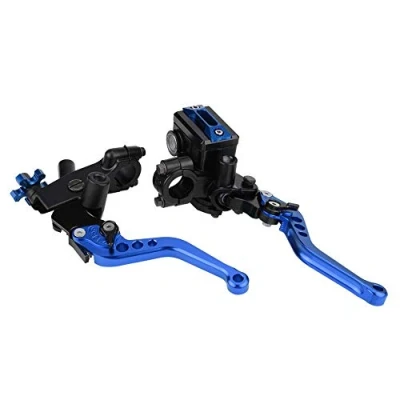 Bild av EVGATSAUTO bromskoppling mästare 1 par 22 mm (7/8 tum) universell motorcykelcylinder reservoarlever (blå)