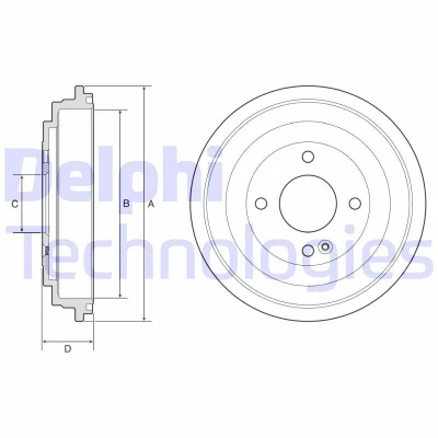 Bild av DELPHI BF618 Tambours de Frein sans bague ABS, roulement roue 252 HYUNDAI: i20 II 3/5 portes