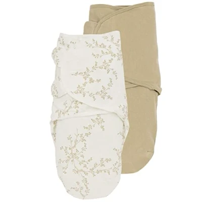 Bild av Meyco Baby Branches/Uni Pucksack 2 pack, startutrustning för nyfödda (puckelduk bebisar från 0 3 månader, mjuk sovkomfort, andas och fuktabsorberar, sömnhjälp), sand