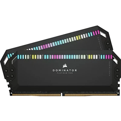 Bild av Corsair DOMINATOR PLATINUM RGB DDR5 64GB (2x32GB) 5600MHz C40 Skrivbordsminne (Integrerad spänningsreglering, Patenterad DHX kylning, 12 ljusstarka CAPELLIX lampor, Optimerat för Intel) Svart