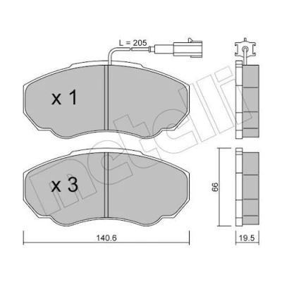 Bild av Bromsbeläggssats, skivbroms METELLI 22 0325 0