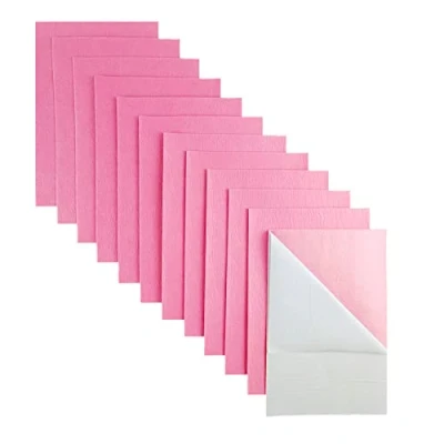 Bild av Jtnohx självhäftande filtlakan, 11 stycken styv klibbig filt, 20 x 30 cm filtark med baksida för hantverk filt lådfoder smyckeskrin, låda, gör det själv (rosa)