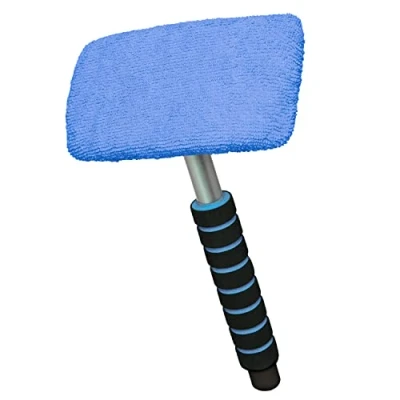 Bild av ToM PaR Biltvätt med mikrofiber I Bilfönstertvätt Avlägsnar damm, vatten från fönster, vattenånga 3 lagers och 180 graders svängbart huvud Rektangulärt Längd: 28 cm Blå