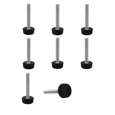Bild av SKIR&#039;CO 8 st, möbelutjämning fötter M6 x 40 mm, justerbara runda ben 20 mm diameter, gängutjämningsfot