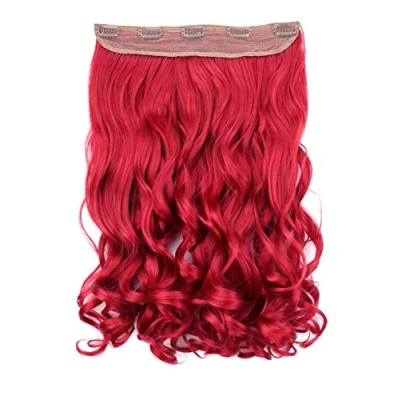 Bild av CAISHA 40cm Clip In Extensions Hårförlängning Hårstycke Rak Voluminös Vågig Intens Röd C61 1