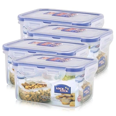 Bild av LocknLock PP Classic förvaringsburk, 470 ml, 135 x 102 68 mm, 100% luft och vattentät, smart låssystem, matbehållare för kylskåp frys