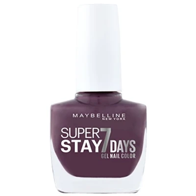 Bild av Maybelline New York Make Up Superstay nagellack för evigt stark 7 dagars ytbehandling gel mauva på/färgpolish med ultrastark fäste utan UV lampa i mörklila, 1 x 10 ml
