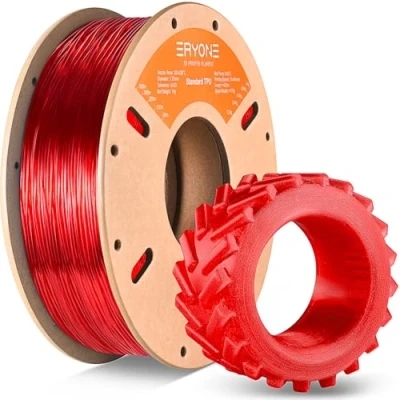 Bild av Eryone TPU filament 1,75 mm, till 3D skrivare, 1 kg, spole, 0,05 transparent rött