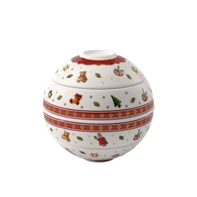 Bild av Villeroy &amp; Boch Toy&#039;s Delight La petite Boule, servisset, av porslin, julservis, skålset, 5 delar, set med serveringsskålar, Ø 14 cm, flerfärgade, tål maskindisk och mikrovågsugn