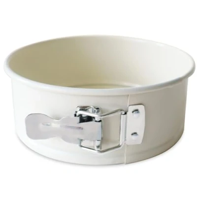 Bild av ScrapCooking Gångjärnsform 18 cm ostkakor, kakor och ämnen rund metallform ugns frysform, kakform beige 1295