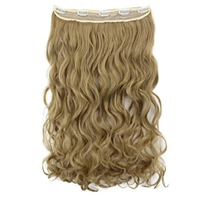 Bild av CAISHA 55cm Clip In Extensions Hårförlängning Hårstycke Rak Voluminös Vågig Mörkblond C60b 1