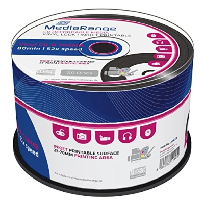 Bild av MediaRange 50 x CD R 700 MB (80min) 52x svart spindel