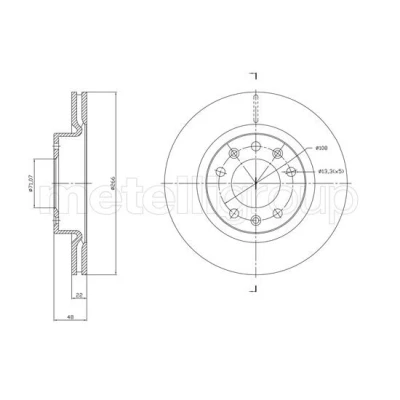 Bild av METELLI 23 1765C Disque de frein 266,0 22,0 5 71,1 ventilé peint PEUGEOT: 308 II 3/5 portes, SW 2, I portes