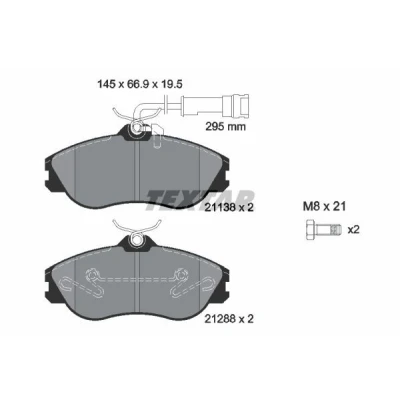 Bild av TEXTAR 2113802 Jeu de plaquettes frein avec contact du palpeur d&#039;usure intégré vis d&#039;étrier AUDI: 80 B4 Berline, Avant