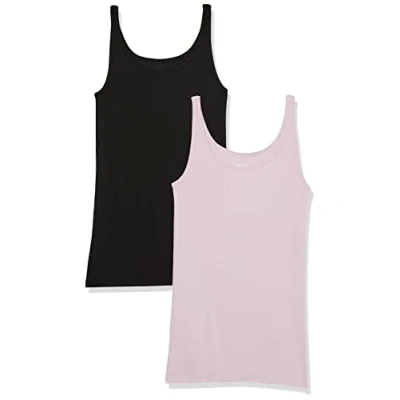 Bild av Amazon Essentials tunn remtank för kvinnor, slim fit, 2 pack, svart/lila, X Large
