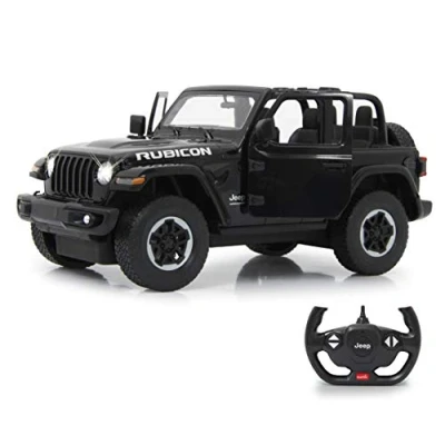 Bild av JAMARA 405180 Jeep Wrangler JL 1:14 2,4 GHz dörr manuell officiellt licenserad, upp till 1 timmars restid, ca 11 km/h, perfekt återbildade detaljer, detaljerad interiör, LED ljus, svart