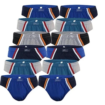 Bild av BestSale247 3 pack, 6 12 pack herrtrosor, kalsonger, finribbad trosa, underkläder av 100 % bomull, Förpackning med 570, L