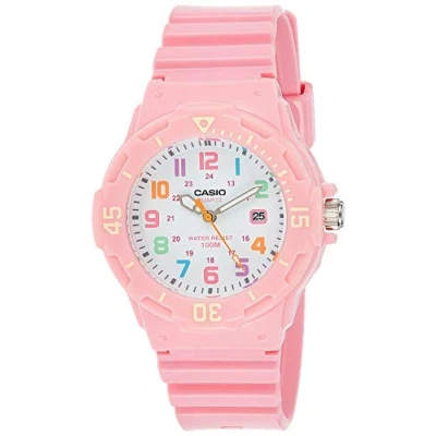 Bild av Casio Damer analog kvartsklocka med harts armband LRW 200H 4B2, Rosa/vit, avslappnad