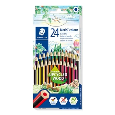 Bild av Staedtler 185 CD24 Farbstift, Stifte aus Wopex, Sechskantform, Kartonetui mit 24 ST Noris Colour Farbstiften, sortiert, 24er pack