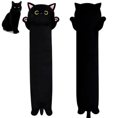 Bild av MUFEIRUO 80 cm lång katt plysch kroppskudde, gosedjur katter kudde plyschdjur, Kawaii soffkudde presenter till vänner barn