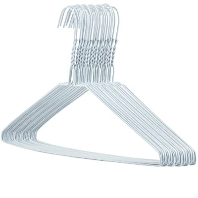 Bild av HANGERWORLD 20 Stark 41 cm metall 13 mätare vit galvaniserad tråd kläder byxor bar hängare.