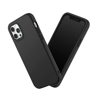 Bild av RHINOSHIELD fodral kompatibelt med [iPhone 12/12 Pro] SolidSuit Stötdämpande och smalt skyddsfodral premiumfinish 3,5 meter fallskydd utbytbara kameraringar klassisk svart