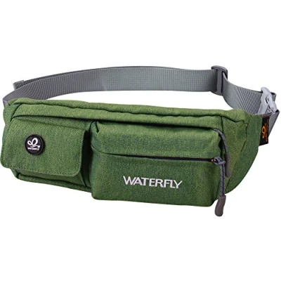 Bild av Waterfly midjeväska paket smal vattentålig rese magväska löpbälte för resor cykling vandring camping, gRÖN, 23.88x10.92x5.33cm