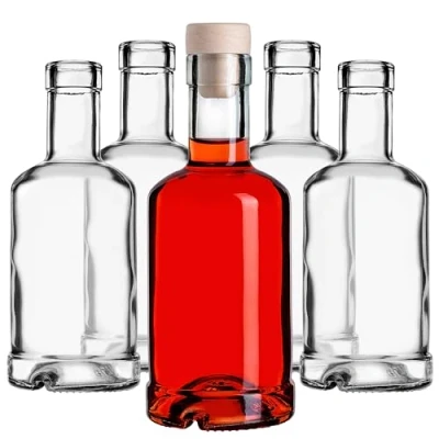 Bild av KADAX Glasflaskor med kork, 250 ml, 5 stycken, små flaskor för att fylla likör, vinflaskor, tomma likörflaskor av glas, snapsflaskor
