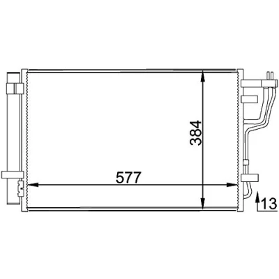Bild av MAHLE ORIGINAL AC 697 000P Condenseur De Clim avec déshydrateur 577 KIA: cee‘d I 5 portes, Break, Pro 3 portes