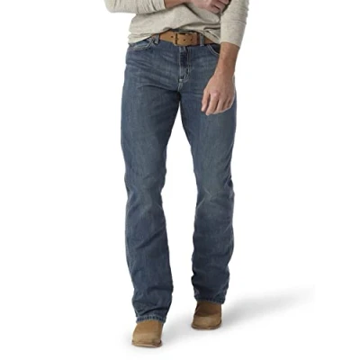 Bild av Wrangler herr retro avslappnad passform stövel skärning jeans, Stenig topp, 36W x 36L
