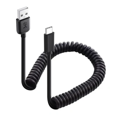 Bild av Cable Matters USB till C lindad kabel med 3 A/15 W snabbladdning 14 fot, stöder Apple CarPlay, Android Auto, upprullad A kabel, för iPhone 15/15 Pro/15 Plus/15 Pro Max, Galaxy S23
