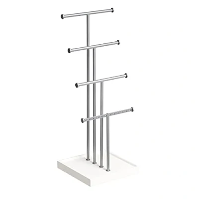 Bild av Amazon Basics smyckesträd i fyra våningar, vit/nickel