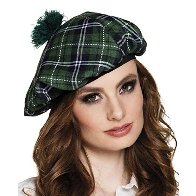 Bild av Boland Basker Mrs. Tartan, gummiband, skotsk mössa, hatt, Skottland, Highlands, kostym, karneval, temafest, grön