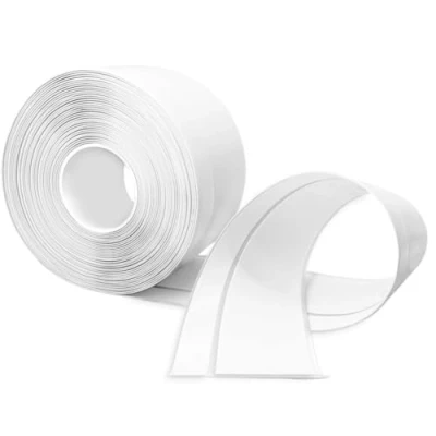 Bild av Mjuk golvlist självhäftande, 6 m PVC köksändlist 50 x 20 mm, självhäftande för kök och badrum 5 2 vit