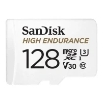 Bild av SanDisk 128GB High Endurance microSDXC card for IP cams &amp; dash + SD adapter up to 10,000 Hours Full HD / 4K videos 100 MB/s UHS I Class 10 U3 V30