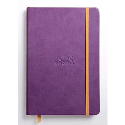 Bild av Rhodia 118750C Rhodiarama Book (DIN A5, 14,8 x 21 cm anteckningsbok med elastiskt band, linjerad, 96 ark) 1 st lila