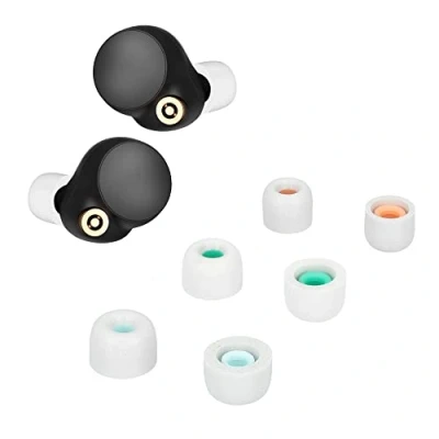 Bild av Kwmobile 6 x ersättning in ear hörlurar kompatibla med Sony WF 1000XM4 3 storlekar kuddar öronproppar vita