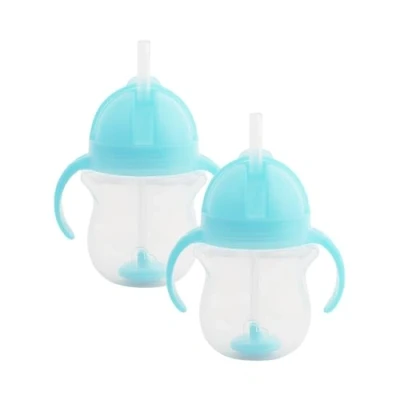 Bild av Munchkin Click Lock Tip &amp; Sip Sugrörsmugg set, baby drickkopp med sugrör för småbarn, BPA fri, läckagesäker, barnflaskor 207 ml, 2 pack, blå/blå