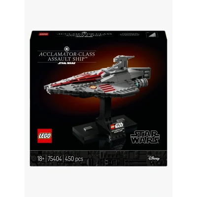 Bild av LEGO Star Wars: Attack of the Clones Acclamator Class Assault Ship, Rymdskepp för vuxna att bygga, visa upp och samla på, Byggset med fantasitema, Byggbart skepp, Kreativ present 75404