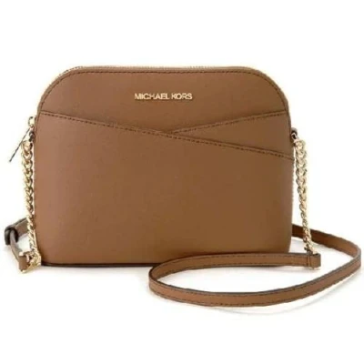Bild av Michael Kors Jet Set Medium Crossbody läderhandväska (bagage), Brun, Small