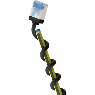 Bild av goobay 74321 CAT 6A patchkabel slim/ultraflexibel RJ45 nätverkskabel U/FTP CU/tunn Ethernet kabel med korta kontakter/10 Gbit/s LSZH, kinkskydd/svart 5 m