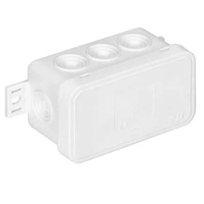 Bild av MIRATIC Kopplingsdosa IP54 80 x 45 41mm 8 Kabelgenomföringar av Gummi Ytmonterad (vit)