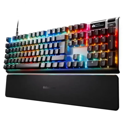 Bild av SteelSeries Apex Pro Gen 3 Hypermagnetiskt tangentbord för spel OmniPoint 3.0 Justerbar aktivering Rapid Trigger Skyddsläge Tap/SOCD OLED RGB PBT Keycaps UK Layout QWERTY